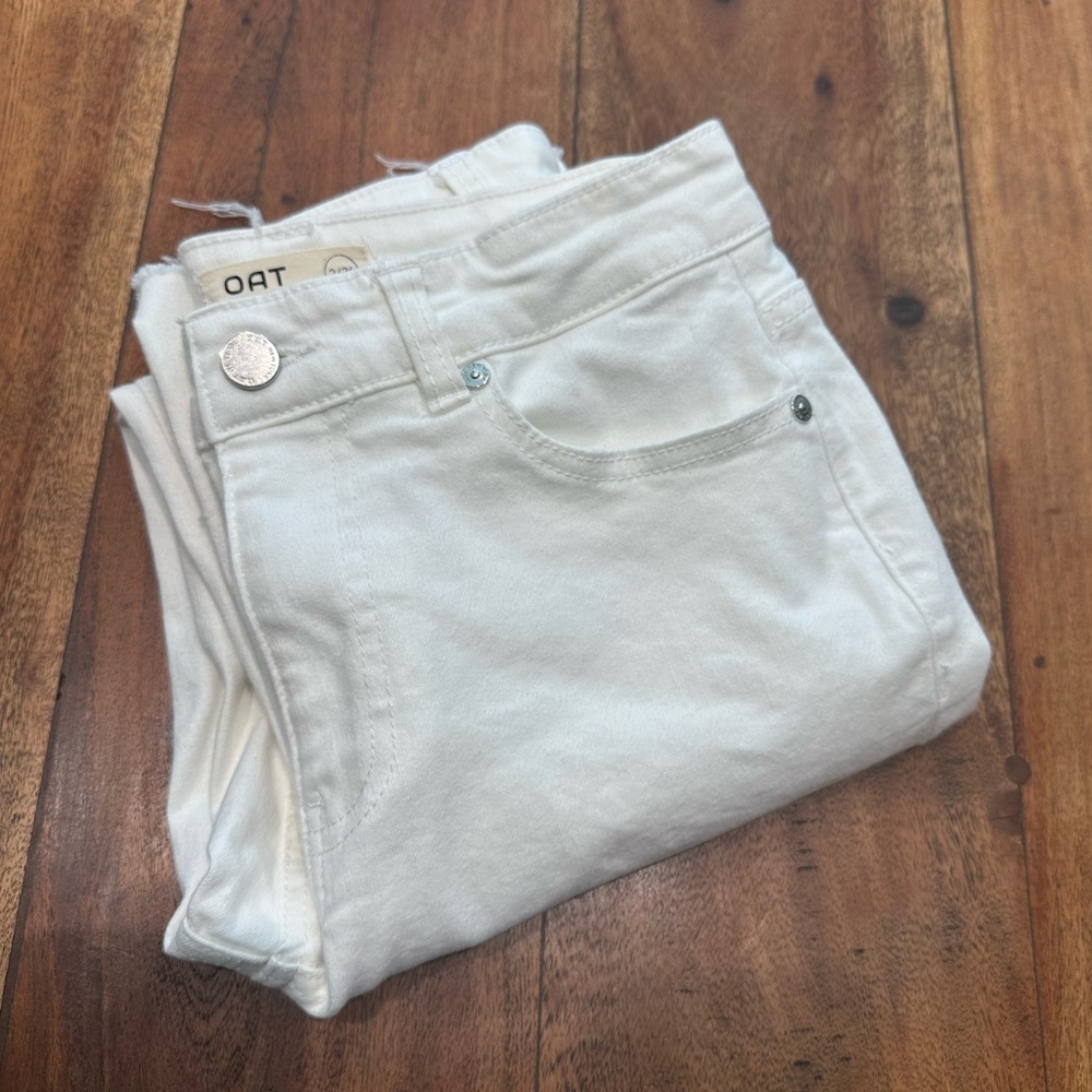 Oat New York Cream-White Straight Leg Jeans